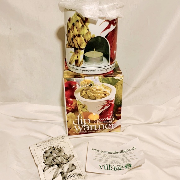 BNIB! Gourmet village porcelain dip warmer/dip - Picture 1 of 5